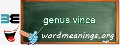 WordMeaning blackboard for genus vinca